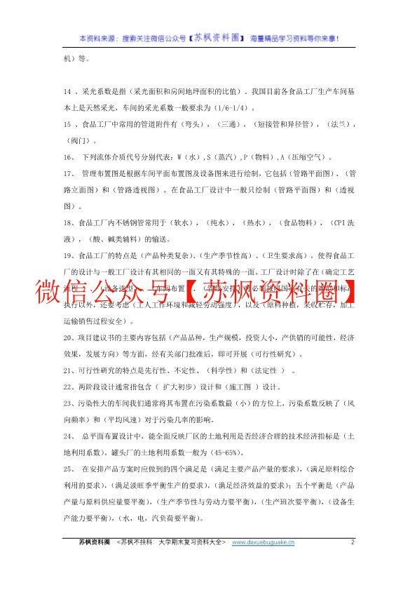 食品工厂设计与环境保护